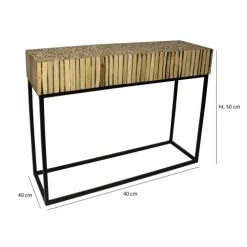 Pirouette Paris Consoles Et Drapiers Console En Métal Et Teck 100x30xh75cm -Marquee Magasin console en metal et teck 100x30xh75cm 5