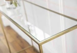 Passage Vernet Consoles Et Drapiers Console En Métal Et Verre Or -Marquee Magasin console en metal et verre or 4