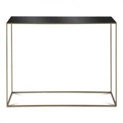 Zago Consoles Et Drapiers Console En Métal Gris Bleu Et Laiton De 100 Cm Olia -Marquee Magasin console en metal gris bleu et laiton de 100 cm olia 3