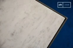 PIB Consoles Et Drapiers Console En Métal Gris Et Marbre Blanc -Marquee Magasin console en metal gris et marbre blanc 3