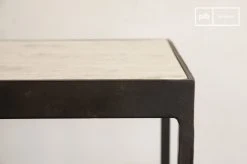 PIB Consoles Et Drapiers Console En Métal Gris Et Marbre Blanc -Marquee Magasin console en metal gris et marbre blanc 4