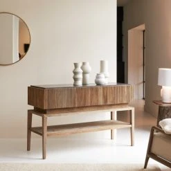 Tikamoon Consoles Et Drapiers Console En Orme Recyclé Et Pierre Bleue -Marquee Magasin console en orme recycle et pierre bleue 3