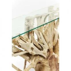 Kare Design Consoles Et Drapiers Console En Teck Flotté Et Verre -Marquee Magasin console en teck flotte et verre 2
