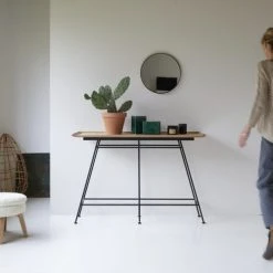 Tikamoon Consoles Et Drapiers Console En Teck Massif Et Métal