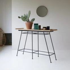 Tikamoon Consoles Et Drapiers Console En Teck Massif Et Métal -Marquee Magasin console en teck massif et metal 3