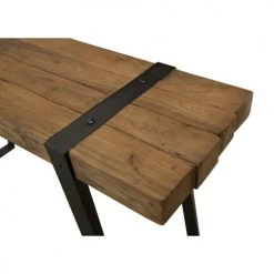MACABANE Consoles Et Drapiers Console En Teck Recyclé Et Piedsmétal Noir -Marquee Magasin console en teck recycle et piedsmetal noir 3