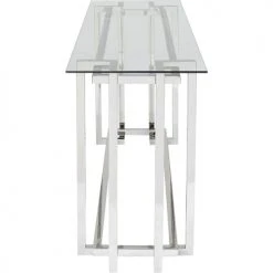 Kare Design Consoles Et Drapiers Console En Verre Et Acier Argenté -Marquee Magasin console en verre et acier argente 3