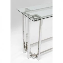Kare Design Consoles Et Drapiers Console En Verre Et Acier Argenté -Marquee Magasin console en verre et acier argente 4