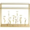 Kare Design Consoles Et Drapiers Console En Verre Et Acier Doré Fleurs En Relief -Marquee Magasin console en verre et acier dore fleurs en relief
