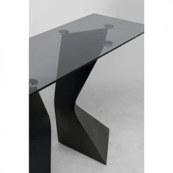 Kare Design Consoles Et Drapiers Console En Verre Et Acier Noir -Marquee Magasin console en verre et acier noir 7
