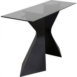 Kare Design Consoles Et Drapiers Console En Verre Et Acier Noir -Marquee Magasin console en verre et acier noir 9