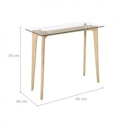 Rendez Vous Déco Consoles Et Drapiers Console En Verre Et Bois D'hévéa -Marquee Magasin console en verre et bois d hevea 2