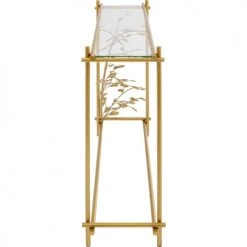 Kare Design Consoles Et Drapiers Console En Verre Et Branches En Acier Doré -Marquee Magasin console en verre et branches en acier dore 4