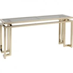 Kare Design Consoles Et Drapiers Console En Verre Teinté Et Acier Doré -Marquee Magasin console en verre teinte et acier dore 4