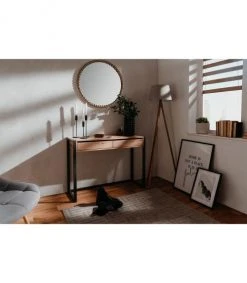 Calicosy Consoles Et Drapiers Console Industrielle 2 Tiroirs L100 Cm - Décor Bois Clair -Marquee Magasin console industrielle 2 tiroirs l100 cm decor bois clair 3