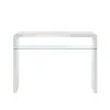 Baita Consoles Et Drapiers Console Laqué Blanc Brillant étagère En Verre -Marquee Magasin console laque blanc brillant etagere en verre
