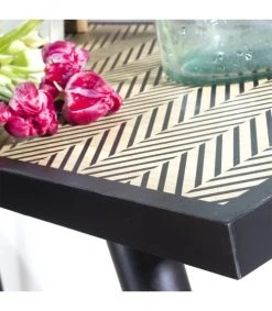 Calicosy Consoles Et Drapiers Console Marron Et Noir Motif Chevron -Marquee Magasin console marron et noir motif chevron 2