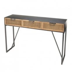MACABANE Consoles Et Drapiers Console Métal 3 Tiroirs Cannage -Marquee Magasin console metal 3 tiroirs cannage 5