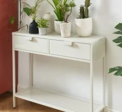 Pantone Consoles Et Drapiers Console Métal Beige Sable 100cm -Marquee Magasin console metal beige sable 100cm 3