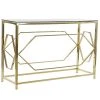 ITEM International Consoles Et Drapiers Console Métal Doré Et Plateau En Verre - 120x40x78cm -Marquee Magasin console metal dore et plateau en verre 120x40x78cm