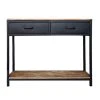 Decoclico Factory Consoles Et Drapiers Console Métal Et Manguier 2 Tiroirs Noir -Marquee Magasin console metal et manguier 2 tiroirs noir