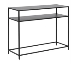 Meubles & Design Consoles Et Drapiers Console Minimaliste 2 Plateaux En Métal Noir -Marquee Magasin console minimaliste 2 plateaux en metal noir 2