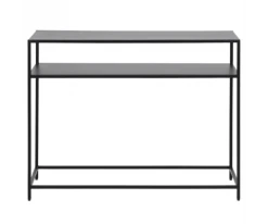Meubles & Design Consoles Et Drapiers Console Minimaliste 2 Plateaux En Métal Noir