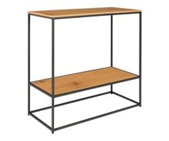 Meubles & Design Consoles Et Drapiers Console Minimaliste En Bois Et Métal 80x80cm Marron