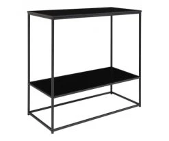 Meubles & Design Consoles Et Drapiers Console Minimaliste En Bois Et Métal 80x80cm Noir