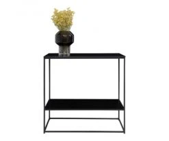 Meubles & Design Consoles Et Drapiers Console Minimaliste En Bois Et Métal 80x80cm Noir -Marquee Magasin console minimaliste en bois et metal 80x80cm noir 3