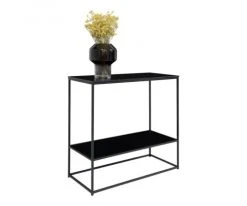 Meubles & Design Consoles Et Drapiers Console Minimaliste En Bois Et Métal 80x80cm Noir -Marquee Magasin console minimaliste en bois et metal 80x80cm noir 4