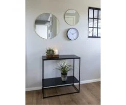 Meubles & Design Consoles Et Drapiers Console Minimaliste En Bois Et Métal 80x80cm Noir -Marquee Magasin console minimaliste en bois et metal 80x80cm noir 5
