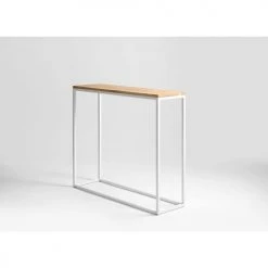 Custom Form Consoles Et Drapiers Console Minimaliste Plateau Chêne Pied Métal Blanc L100cm -Marquee Magasin console minimaliste plateau chene pied metal blanc l100cm 2