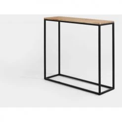Custom Form Consoles Et Drapiers Console Minimaliste Plateau Chêne Pied Métal Noir L100cm -Marquee Magasin console minimaliste plateau chene pied metal noir l100cm 2