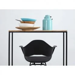 Custom Form Consoles Et Drapiers Console Minimaliste Plateau Chêne Pied Métal Noir L100cm -Marquee Magasin console minimaliste plateau chene pied metal noir l100cm 5