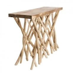 MACABANE Consoles Et Drapiers Console Nature Plateau En Teck Pieds Bois Flotté -Marquee Magasin console nature plateau en teck pieds bois flotte 2
