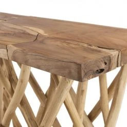 MACABANE Consoles Et Drapiers Console Nature Plateau En Teck Pieds Bois Flotté -Marquee Magasin console nature plateau en teck pieds bois flotte 4
