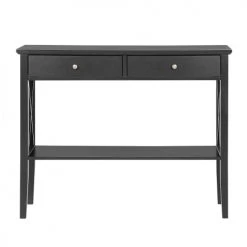 Beliani Consoles Et Drapiers Console Noire Avec Double Tiroir -Marquee Magasin console noire avec double tiroir 2