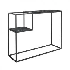 Rendez Vous Déco Consoles Et Drapiers Console Noire En Marbre Et Pieds En Métal