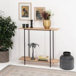 Arne Lykke Consoles Et Drapiers Console Plaqué Chêne Et Pieds Métal Bois Clair -Marquee Magasin console plaque chene et pieds metal bois clair 1