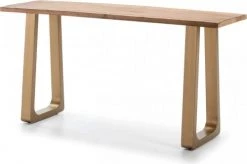 Thai Natura Consoles Et Drapiers Console Plateau Bois Clair Pieds Métal Doré L160cm