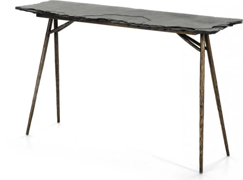 Thai Natura Consoles Et Drapiers Console Plateau En Ardoise Pieds Métal Vieilli L107cm 4 Thai Natura Consoles Et Drapiers Console Plateau En Ardoise Pieds Métal Vieilli L107cm – Image 2