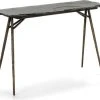 Thai Natura Consoles Et Drapiers Console Plateau En Ardoise Pieds Métal Vieilli L107cm