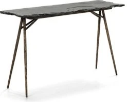 Thai Natura Consoles Et Drapiers Console Plateau En Ardoise Pieds Métal Vieilli L107cm