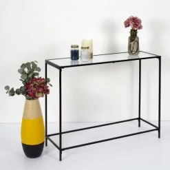The Home Deco Factory Consoles Et Drapiers Console Plateau En Verre Texturé -Marquee Magasin console plateau en verre texture 1