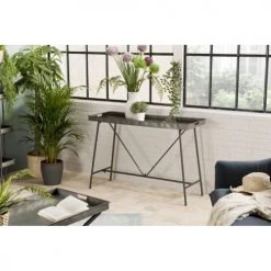 MACABANE Consoles Et Drapiers Console Plateau Zinc Pieds Métal -Marquee Magasin console plateau zinc pieds metal 1
