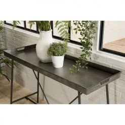 MACABANE Consoles Et Drapiers Console Plateau Zinc Pieds Métal -Marquee Magasin console plateau zinc pieds metal 2
