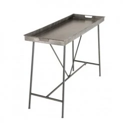 MACABANE Consoles Et Drapiers Console Plateau Zinc Pieds Métal -Marquee Magasin console plateau zinc pieds metal 3