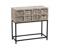 Meubles & Design Consoles Et Drapiers Console Vintage 8 Tiroirs En Bois Recyclé