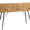 Hellin Consoles Et Drapiers Console Vitrine En Bois Et Métal 6 Tiroirs L150 -Marquee Magasin console vitrine en bois et metal 6 tiroirs l150